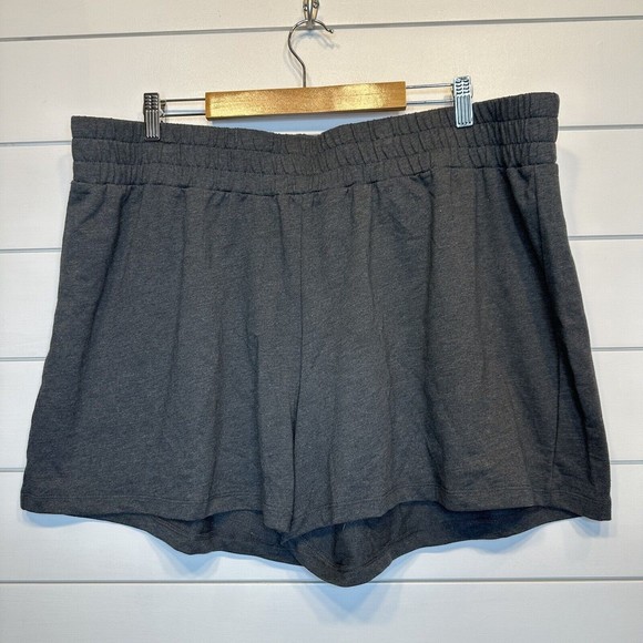 NEW Xersion Athletic Shorts 1X Heather Gray Loose Fit Pull On Elastic Waist 5"L - Picture 2 of 6